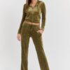 JUICY COUTURE Damskie zielone spodnie dresowe Tina Track Pant