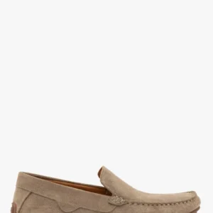 Szare mokasyny męskie z ozdobnym szycie