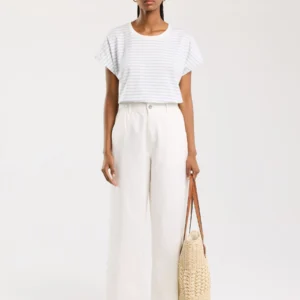 Koszulka damska w paski biało-niebieska Aleksa 400