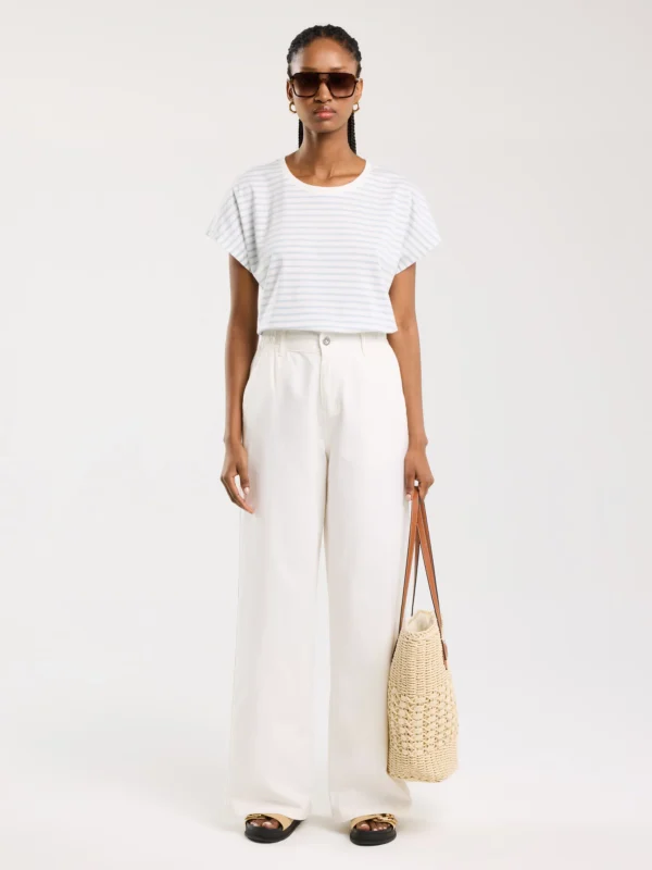 Koszulka damska w paski biało-niebieska Aleksa 400