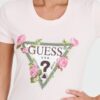 GUESS Różowy damski t-shirt Floral Triangle Tee