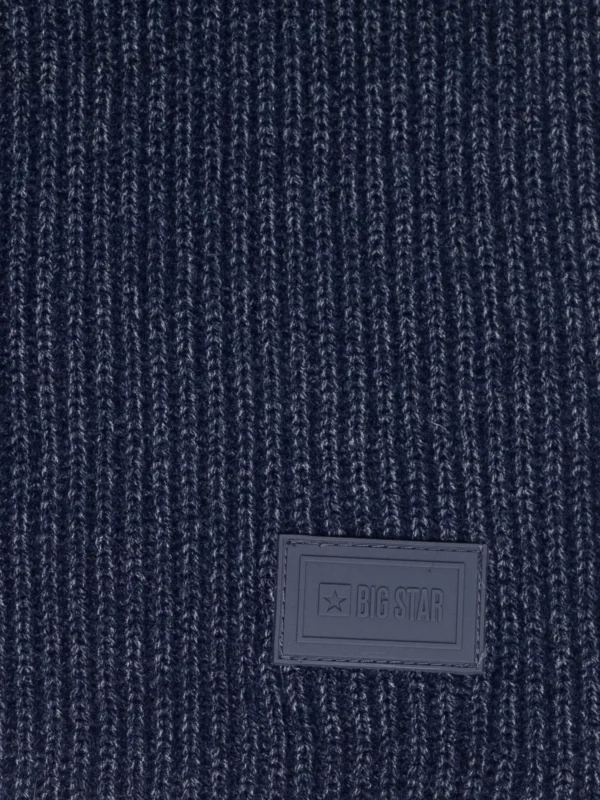 Szalik męski z kolorowym akcentem granatowy Wandegors 404