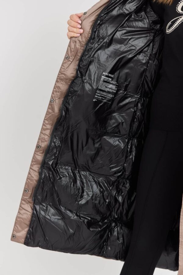 HETREGO Beżowy damski puchowy płaszcz Karen Woman Quilted Coat, Rozmiar 38 EU - 42 IT