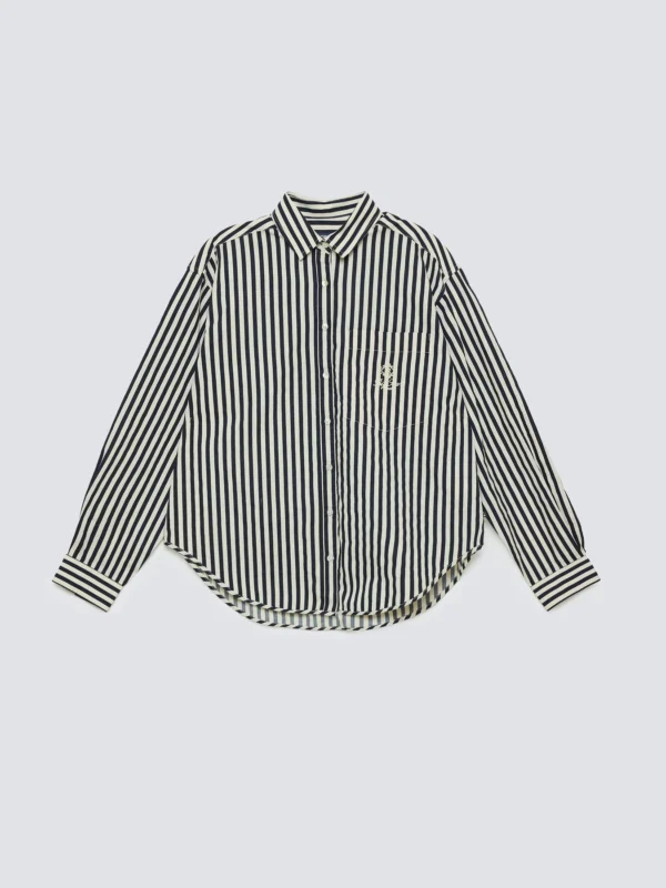 83505430768fcaaace31f568a69e2d978a21b44a Koszula damska luźna w paski granatowo-kremowe Tina 403