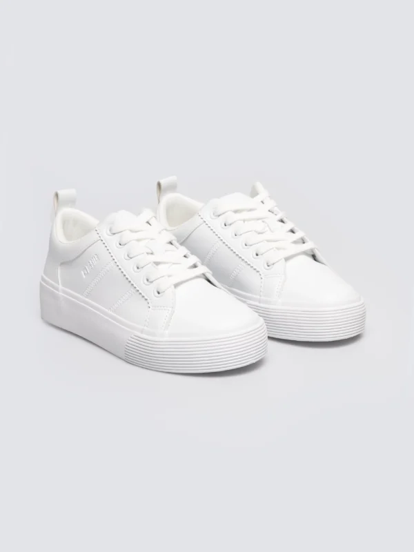 Trampki damskie ze skóry ekologicznej białe RR274315 101