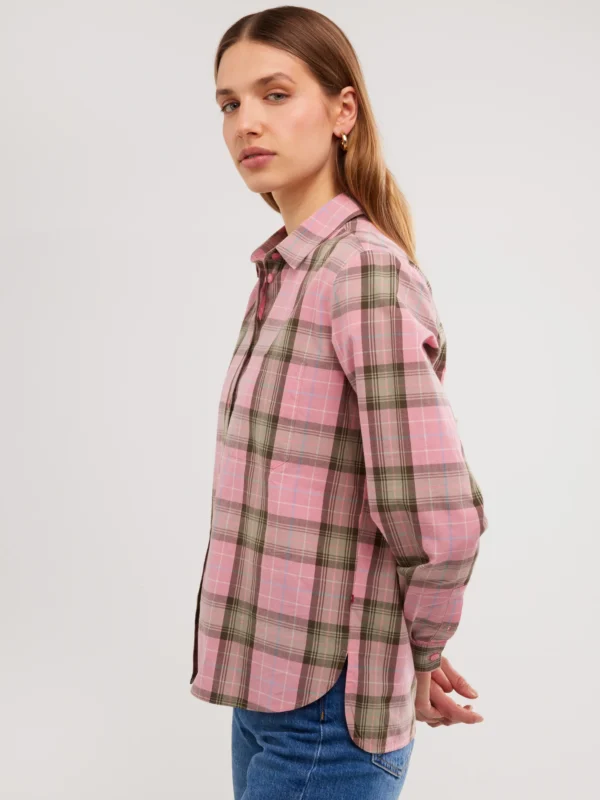 83a47cb0a60c77417fda090e165db774ece6048e Koszula damska w kratę różowa Singi 601