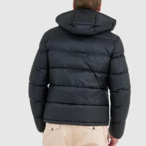 BLAUER Czarna puchowa kurtka męska Tracy z kapturem