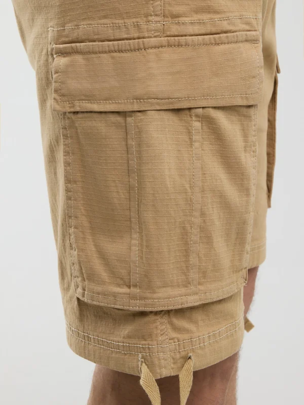 83cfa9ec517f5a304d1207cd06bdf77e0fe3adb6 Szorty męskie z kieszeniami cargo beżowe Cargori 801