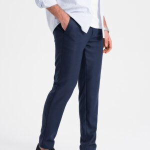 Spodnie męskie klasyczne chino SLIM FIT - granatowe V1