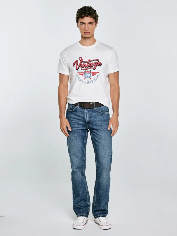 Koszulka męska z nadrukiem biała Merret 100