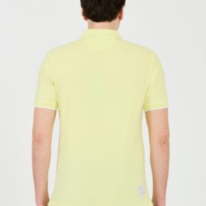 LA MARTINA Cytrynowe męskie polo z dużym logo