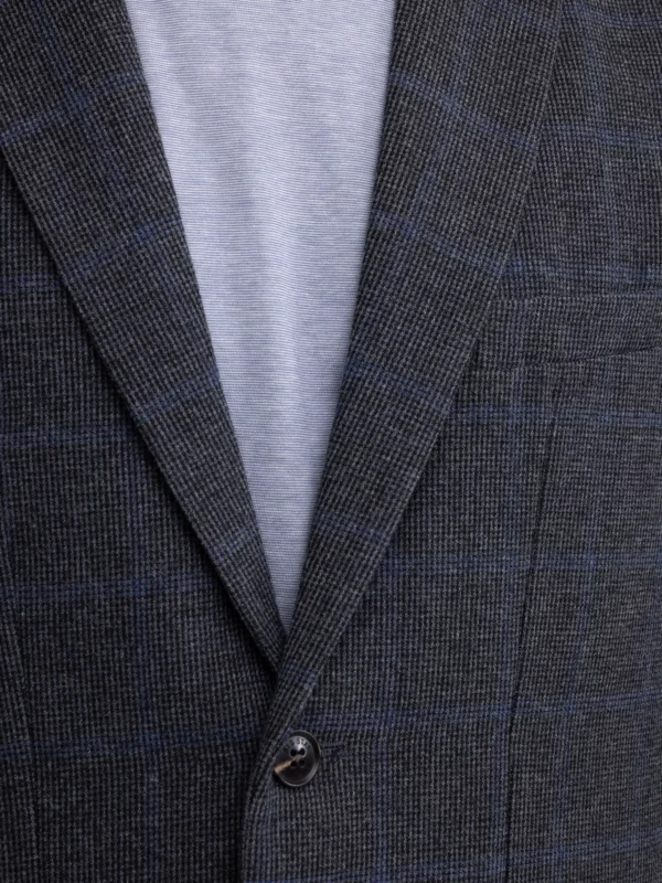 Marynarka męska w kratę z dodatkiem wełny szara Joseef 902