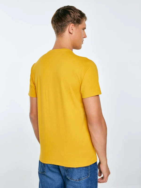 Koszulka męska z nadrukiem żółta Mifer 201