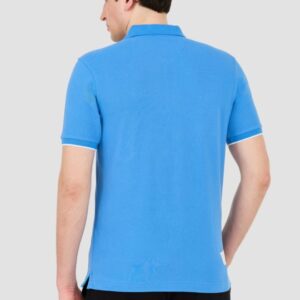 LA MARTINA Niebieskie męskie polo z dużym logo