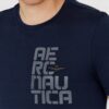 AERONAUTICA MILITARE Granatowy bawełniany t-shirt męski