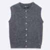 Kamizelka damska sweterkowa z dodatkiem wełny szara Vesta 903