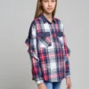 Koszula dziewczęca w kratę granatowo-czerwoną Filka 403