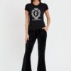 JUICY COUTURE Czarny damski t-shirt Heritage Crest Fitted