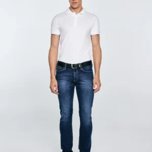 Jeansy męskie dopasowane granatowe Tobias 401