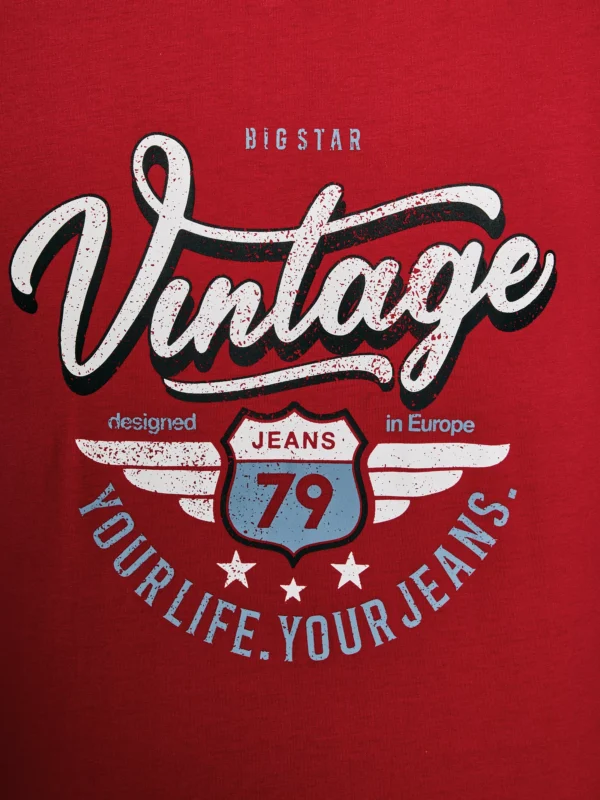 Koszulka męska z nadrukiem czerwona Merret 603