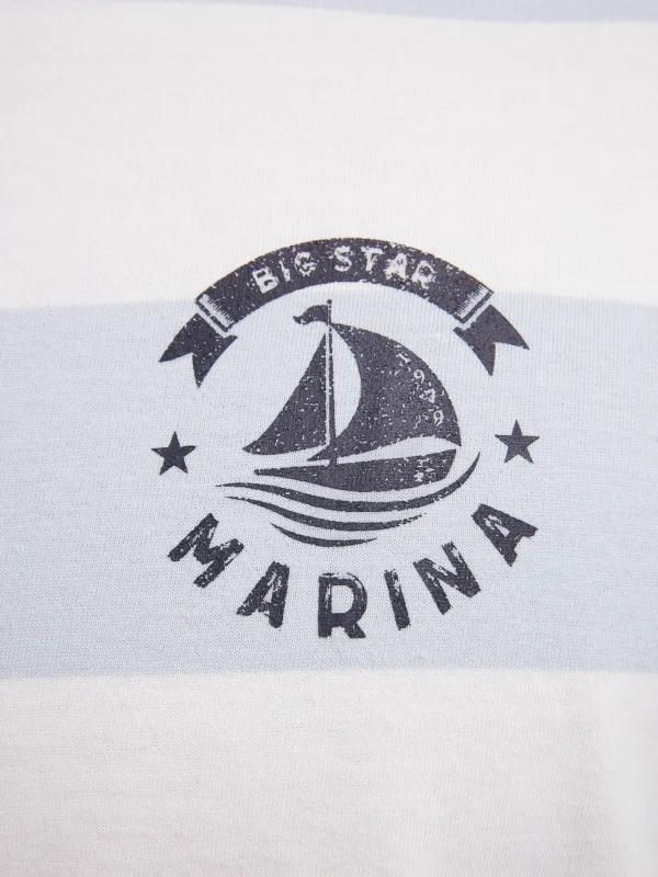 87ec087c264ac94b717c56d97cfb23044d4b6bcb Koszulka męska w paski biało-niebieska Remir 400