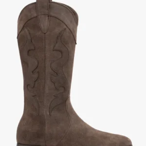 Brązowe kozaki kowbojki z dekoracyjnym hafte