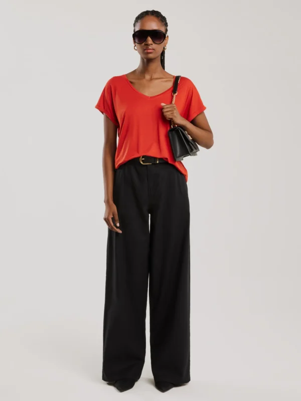 Koszulka damska o luźnym kroju czerwona Valeria 704