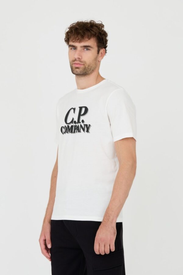 C.P. COMPANY Biały męski t-shirt Short Sleeve