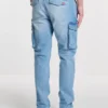 Jeansy męskie typu cargo błękitne Ian 217