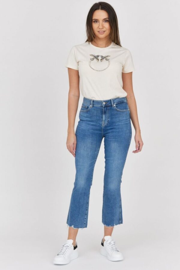 7 FOR ALL MANKIND Jasnoniebieskie jeansy damskie HW Slim Kick
