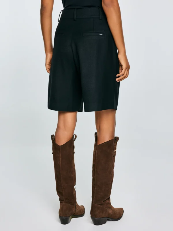 Szorty damskie z dodatkiem wełny czarne Emis 906