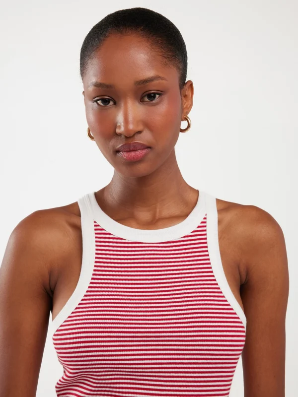 8b4ecaa5e96f3d9077b8fc558271fc0542f2d156 Koszulka damska na ramiączkach w prążek biało-czerwona Livia 603