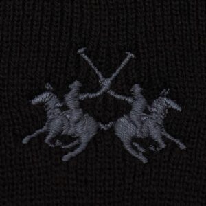 LA MARTINA Czarna czapka beanie