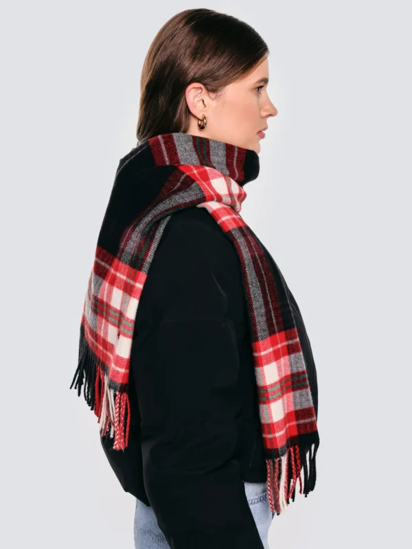 8c055cf3050f79205e9b53be3eab884a1e6591c2 Szal w kratę czerwony Remi 603