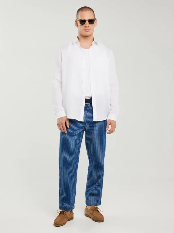 Lniana koszula męska biała Jianis 101