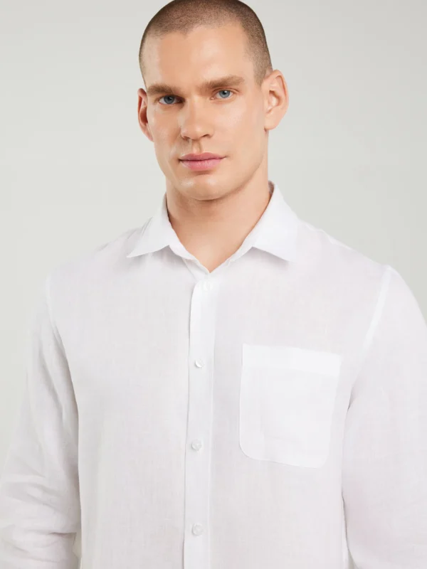 Lniana koszula męska biała Jianis 101