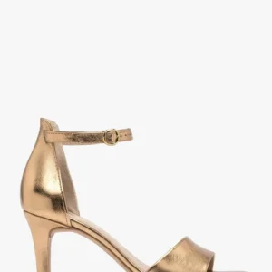 Złote sandały na szpilce