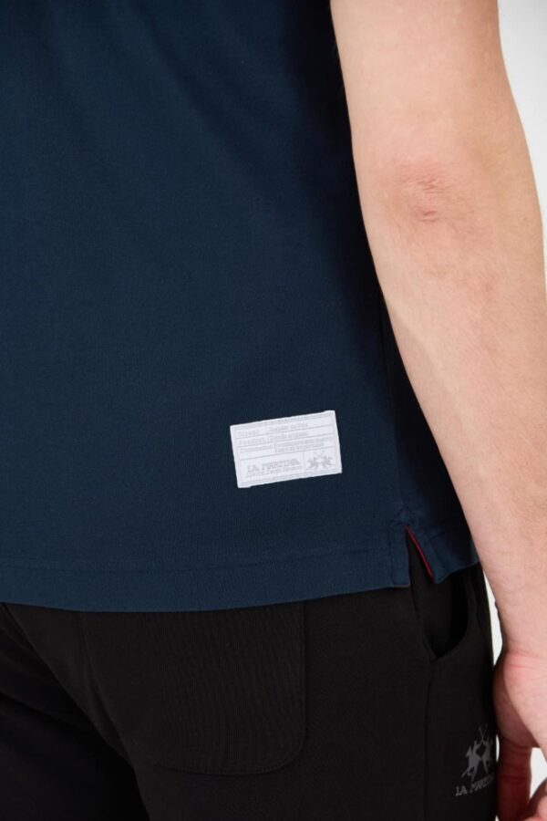LA MARTINA Granatowe męskie polo z dużym czerwonym logo