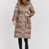 HETREGO Beżowy damski puchowy płaszcz Karen Woman Quilted Coat, Rozmiar 38 EU - 42 IT