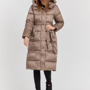 HETREGO Beżowy damski puchowy płaszcz Karen Woman Quilted Coat, Rozmiar 38 EU - 42 IT