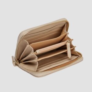 VALENTINO Beżowy średni damski portfel Ocarina Wallet