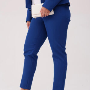 Eleganckie biznesowe spodnie Amelia w szafirowym kolorze PLUS SIZE XXL OVERSIZE WIOSNA