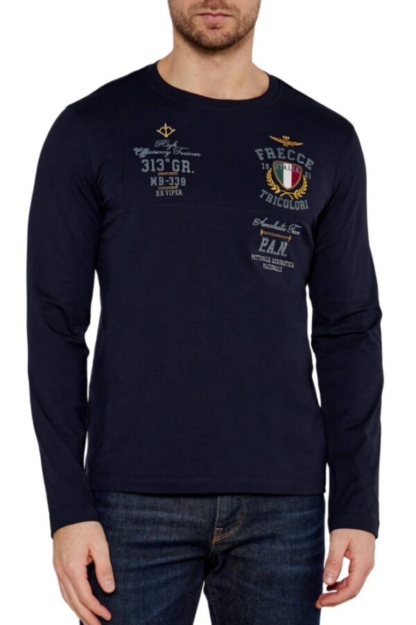 AERONAUTICA MILITARE Granatowy męski longsleeve