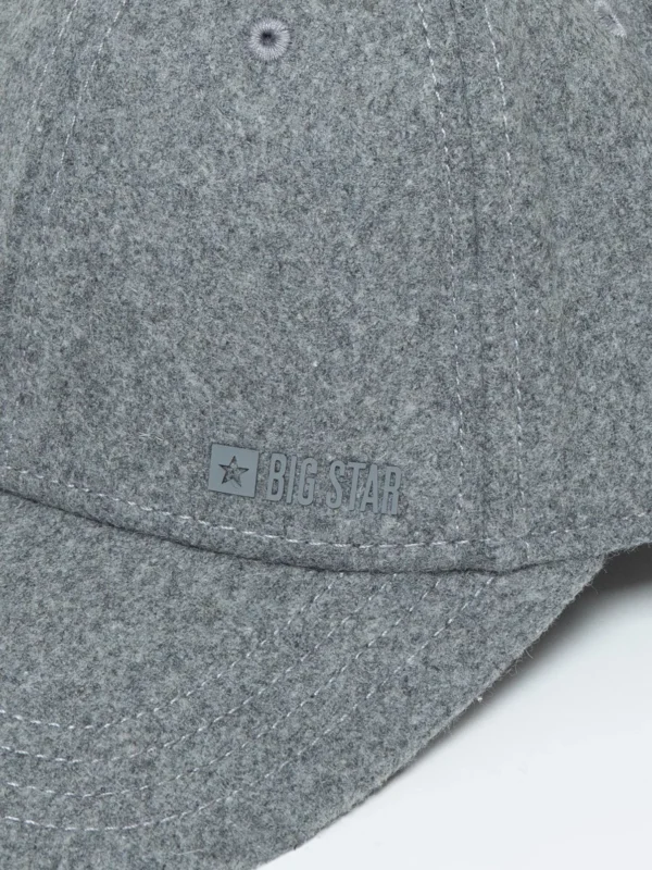 Czapka z daszkiem wełniana szara Lano 902