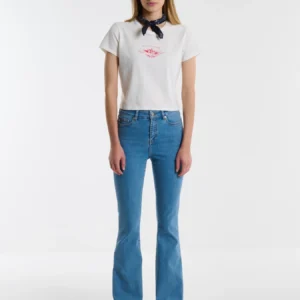 9045b028d2d49ba643df9bb4c1b65909493d1c84 Krótka koszulka damska z nadrukiem biała Nottasa 100