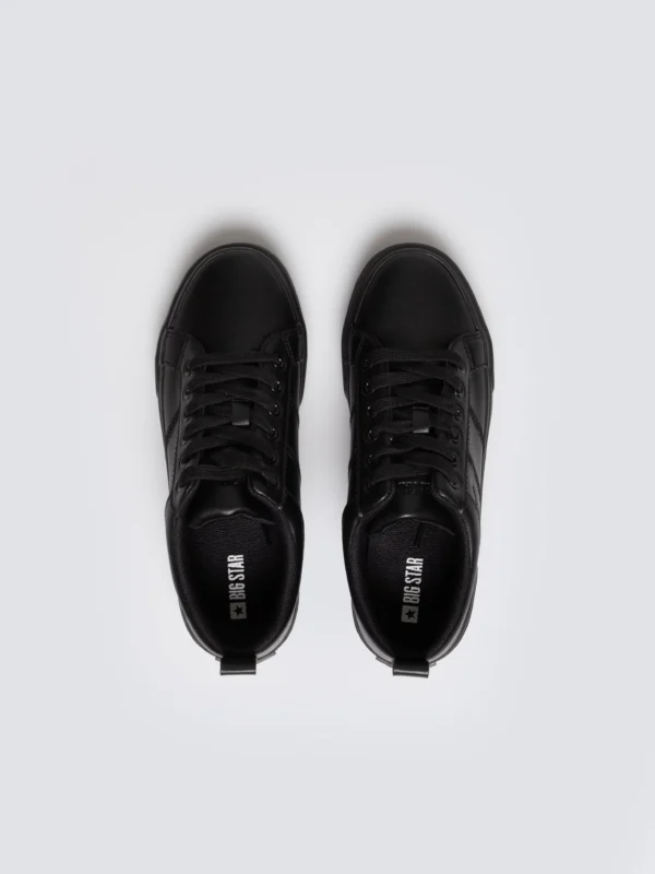 Trampki damskie ze skóry ekologicznej czarne RR274316 906