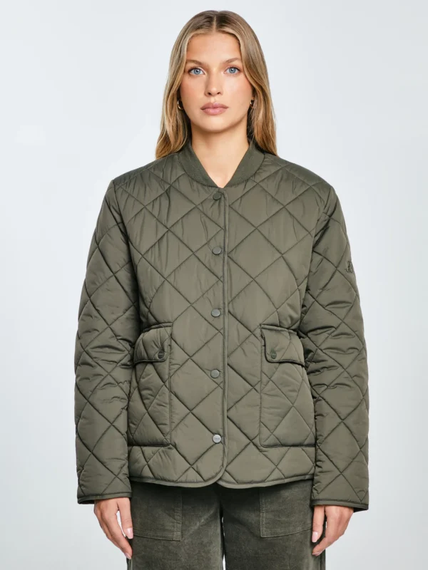 Kurtka damska bomber pikowana khaki Arona 303