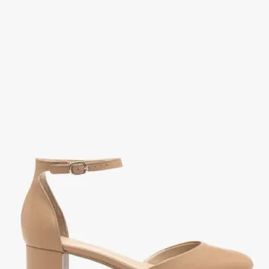 Beżowe czółenka z paskiem wokół kostki