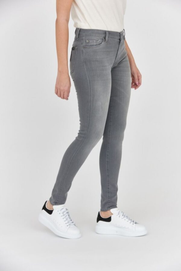 7 FOR ALL MANKIND Szare jeansy damskie z wysokim stanem HW SKINNY