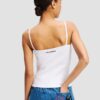 KARL LAGERFELD Biały damski top Ikon Patch Tank Top